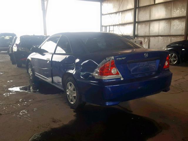 1HGEM22175L029997 - 2005 HONDA CIVIC DX V BLUE photo 3