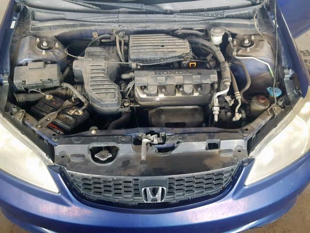 1HGEM22175L029997 - 2005 HONDA CIVIC DX V BLUE photo 7