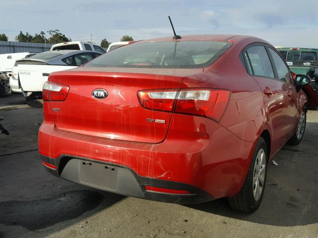 KNADN4A33F6456564 - 2015 KIA RIO EX RED photo 4