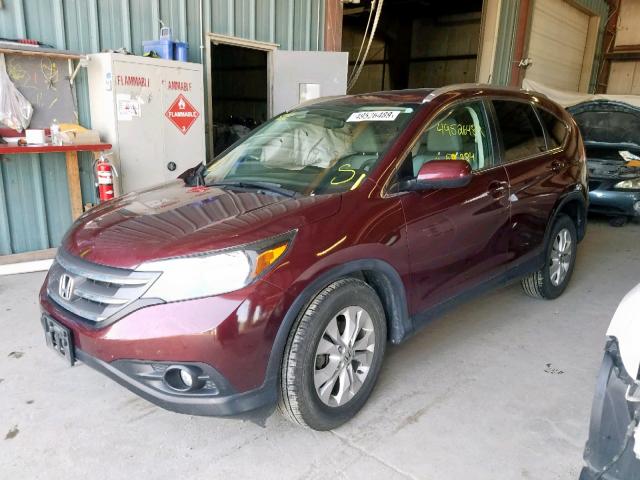 5J6RM4H76EL092784 - 2014 HONDA CR-V EXL BURGUNDY photo 2