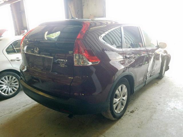 5J6RM4H76EL092784 - 2014 HONDA CR-V EXL BURGUNDY photo 4