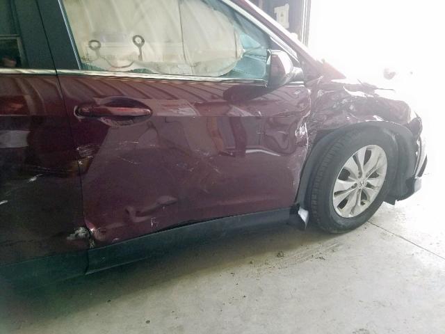 5J6RM4H76EL092784 - 2014 HONDA CR-V EXL BURGUNDY photo 9