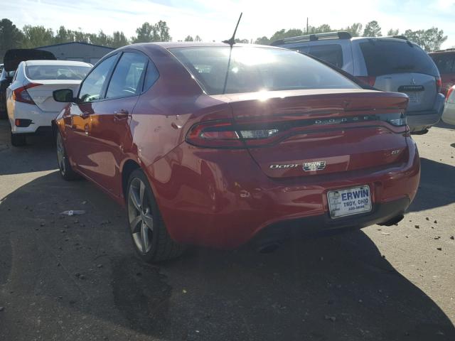 1C3CDFEB1ED673463 - 2014 DODGE DART GT RED photo 3