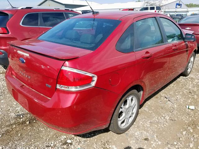 1FAHP36N39W193831 - 2009 FORD FOCUS SES RED photo 4