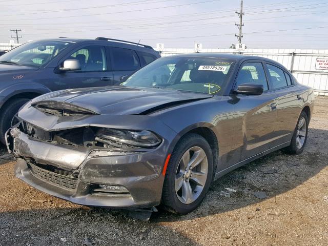 2C3CDXHG2HH655140 - 2017 DODGE CHARGER SX GRAY photo 2