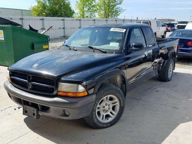 1D7HL12X83S217112 - 2003 DODGE DAKOTA SXT BLACK photo 2