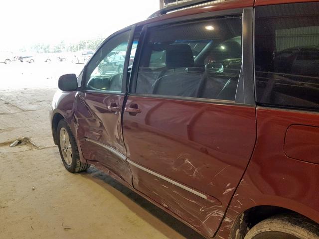 5TDZA22C54S206490 - 2004 TOYOTA SIENNA XLE MAROON photo 10