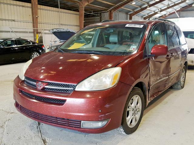 5TDZA22C54S206490 - 2004 TOYOTA SIENNA XLE MAROON photo 2