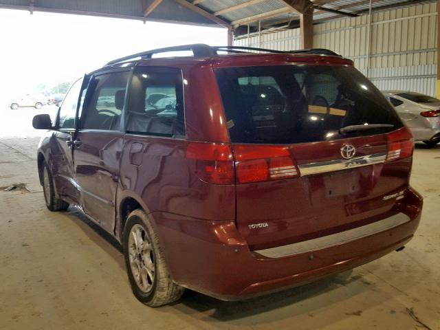 5TDZA22C54S206490 - 2004 TOYOTA SIENNA XLE MAROON photo 3