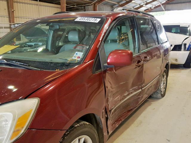 5TDZA22C54S206490 - 2004 TOYOTA SIENNA XLE MAROON photo 9