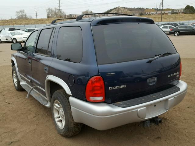 1D4HS58Z03F508292 - 2003 DODGE DURANGO SL BLUE photo 3