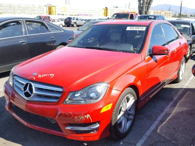 WDDGF4HB5EA936679 - 2014 MERCEDES-BENZ C 250 RED photo 2