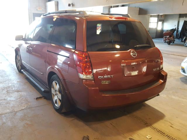 5N1BV28U54N319461 - 2004 NISSAN QUEST S RED photo 3