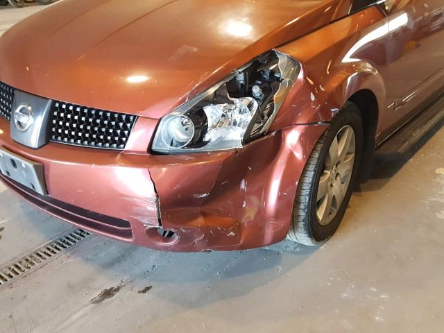 5N1BV28U54N319461 - 2004 NISSAN QUEST S RED photo 9