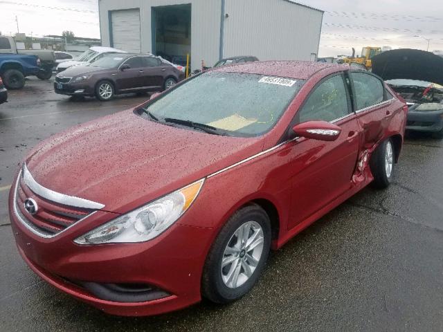 5NPEB4AC5EH945309 - 2014 HYUNDAI SONATA GLS RED photo 2