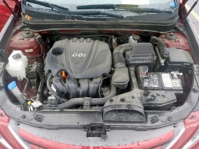 5NPEB4AC5EH945309 - 2014 HYUNDAI SONATA GLS RED photo 7