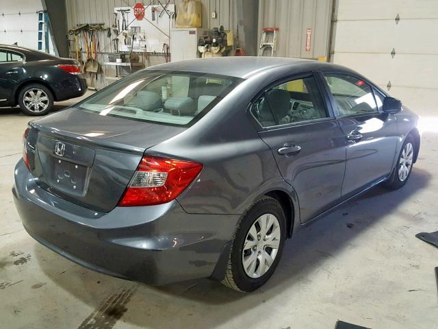 19XFB2F57CE076460 - 2012 HONDA CIVIC LX GRAY photo 4