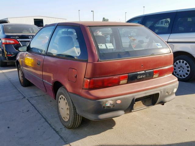 2C1MR2460R6763929 - 1994 GEO METRO RED photo 3