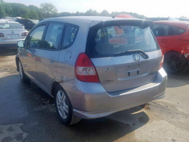 JHMGD38687S016201 - 2007 HONDA FIT S SILVER photo 3