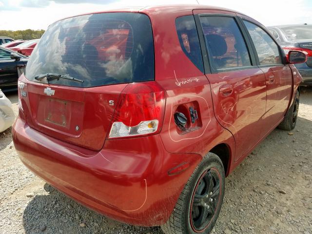 KL1TD66637B695368 - 2007 CHEVROLET AVEO BASE Bordo foto 4