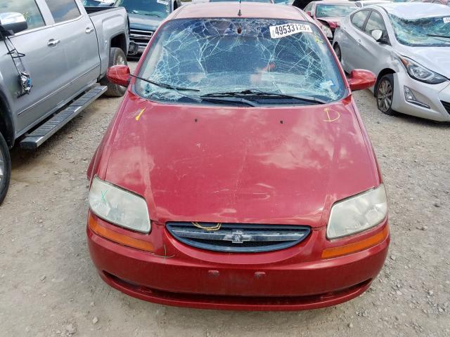KL1TD66637B695368 - 2007 CHEVROLET AVEO BASE Bordo foto 9