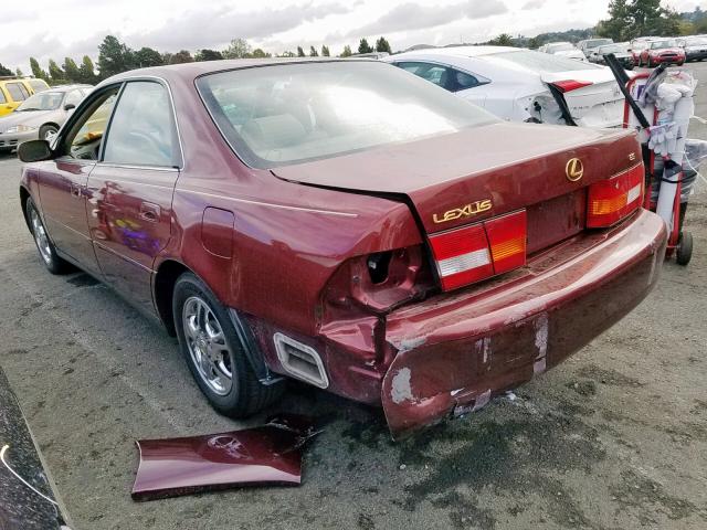 JT8BF28G0X5065561 - 1999 LEXUS ES 300 BURGUNDY photo 3