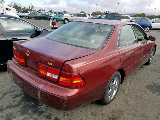 JT8BF28G0X5065561 - 1999 LEXUS ES 300 BURGUNDY photo 4