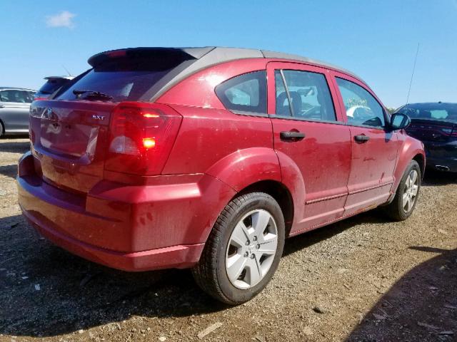 1B3HB48B27D115665 - 2007 DODGE CALIBER SX RED photo 4