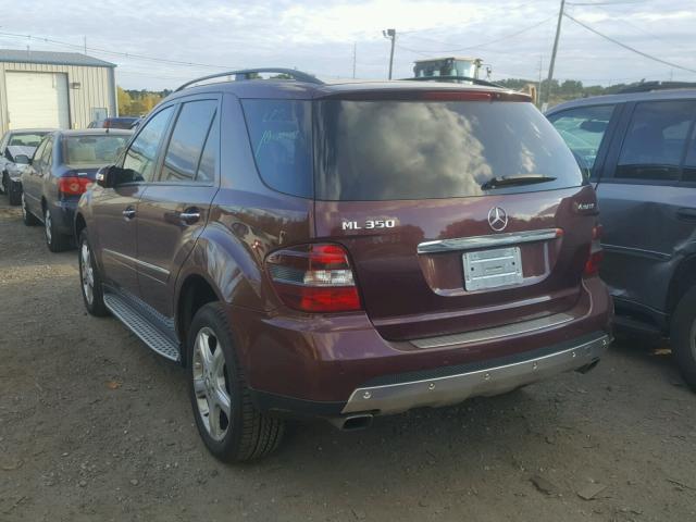 4JGBB86E28A436094 - 2008 MERCEDES-BENZ ML 350 BURGUNDY photo 3