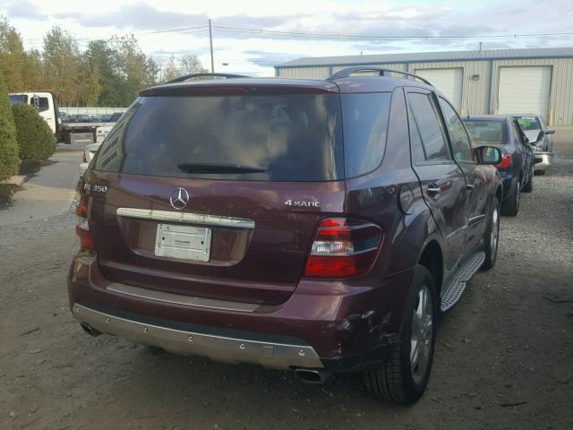 4JGBB86E28A436094 - 2008 MERCEDES-BENZ ML 350 BURGUNDY photo 4