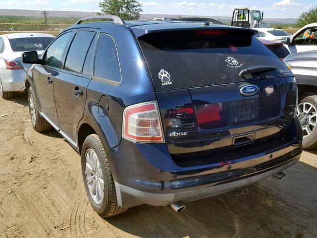 2FMDK3JC7ABB41262 - 2010 FORD EDGE SEL BLUE photo 3