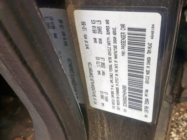 2C3HE66G2YH244269 - 2000 CHRYSLER 300M GRAY photo 10