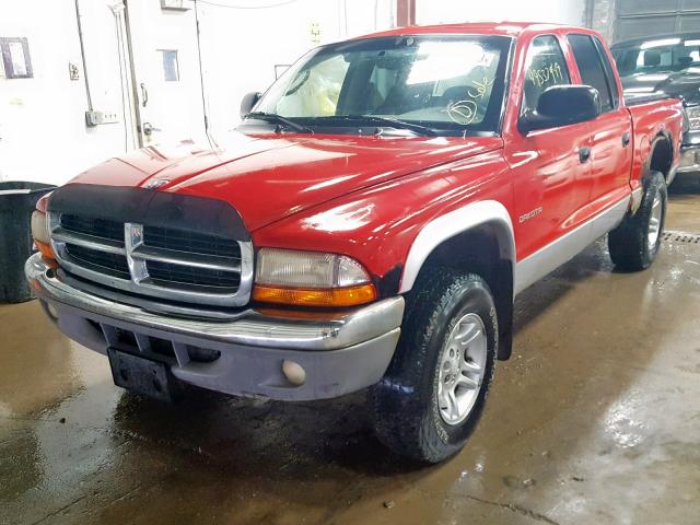 1B7GG2AN11S187531 - 2001 DODGE DAKOTA QUA RED photo 2