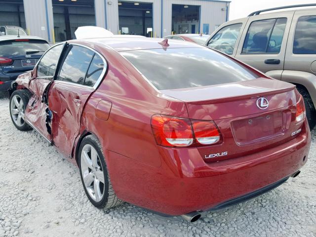 JTHBE96S870019394 - 2007 LEXUS GS 350 RED photo 3