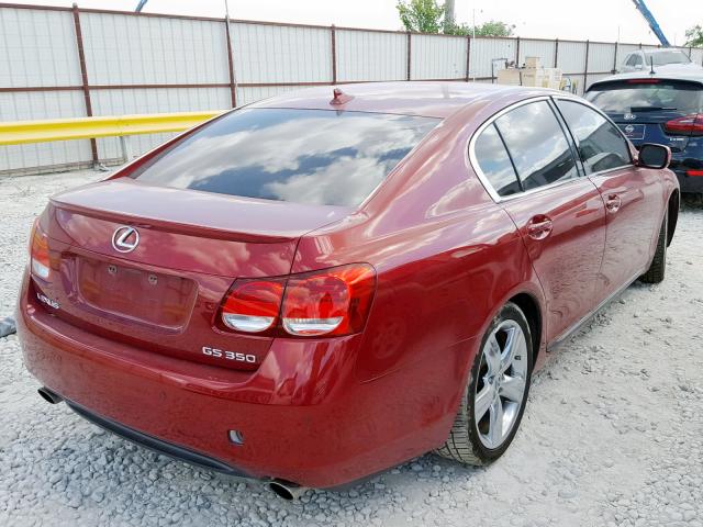 JTHBE96S870019394 - 2007 LEXUS GS 350 RED photo 4