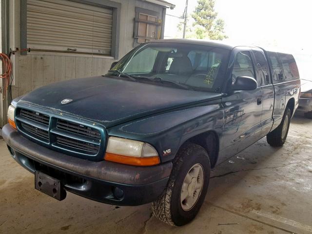 1B7GL22X0WS551828 - 1998 DODGE DAKOTA GREEN photo 2