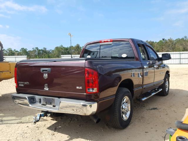 3D7KR28C35G778472 - 2005 DODGE RAM 2500 S MAROON photo 4