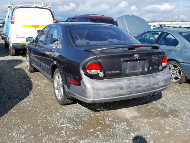 JN1CA31D81T842326 - 2001 NISSAN MAXIMA GXE BLACK photo 3