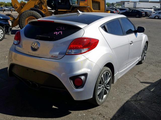 KMHTC6AEXGU301052 - 2016 HYUNDAI VELOSTER T SILVER photo 4