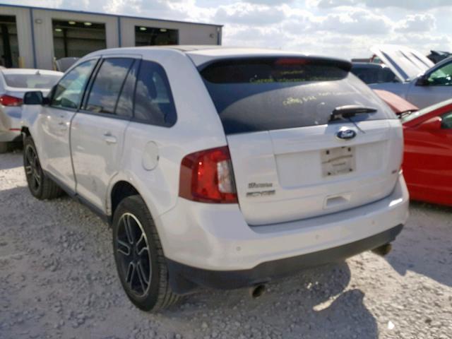 2FMDK3JC8DBA31633 - 2013 FORD EDGE SEL WHITE photo 3