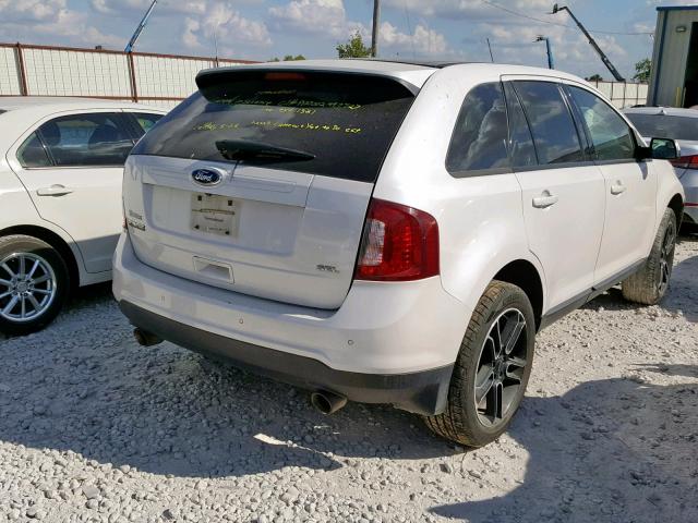 2FMDK3JC8DBA31633 - 2013 FORD EDGE SEL WHITE photo 4