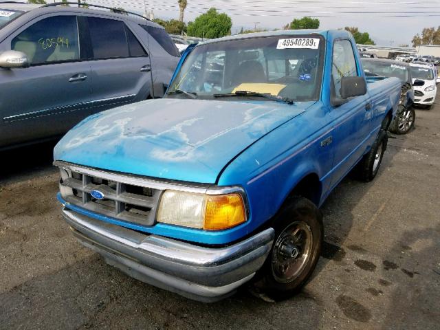 1FTCR10A5RPB08197 - 1994 FORD RANGER BLUE photo 2