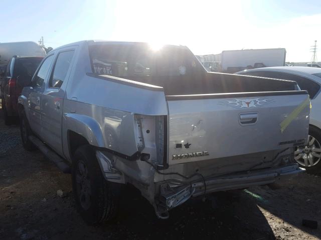 2HJYK16337H550993 - 2007 HONDA RIDGELINE SILVER photo 3