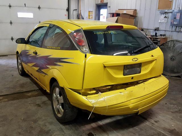 3FAFP31N35R108286 - 2005 FORD FOCUS ZX3 YELLOW photo 3