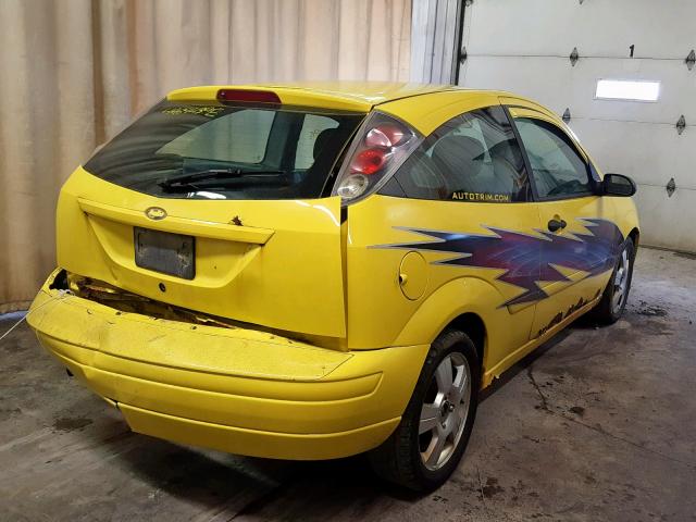 3FAFP31N35R108286 - 2005 FORD FOCUS ZX3 YELLOW photo 4