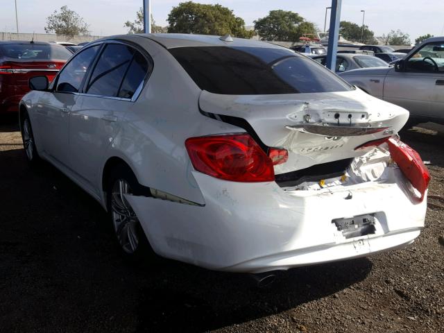 JN1DV6AP0CM701509 - 2012 INFINITI G25 BASE WHITE photo 3