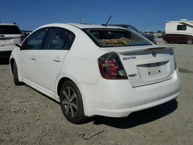 3N1AB6AP0CL744477 - 2012 NISSAN SENTRA 2.0 WHITE photo 3