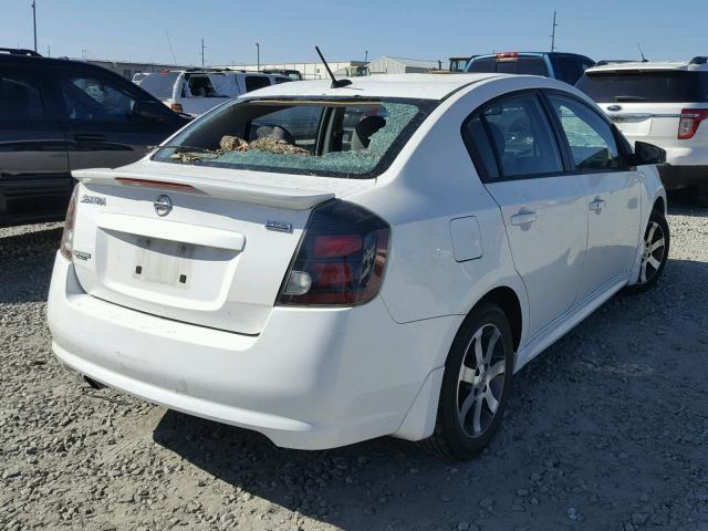 3N1AB6AP0CL744477 - 2012 NISSAN SENTRA 2.0 WHITE photo 4