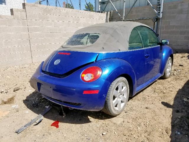 3VWRF31Y17M408118 - 2007 VOLKSWAGEN NEW BEETLE ლურჯი ფოტო 4