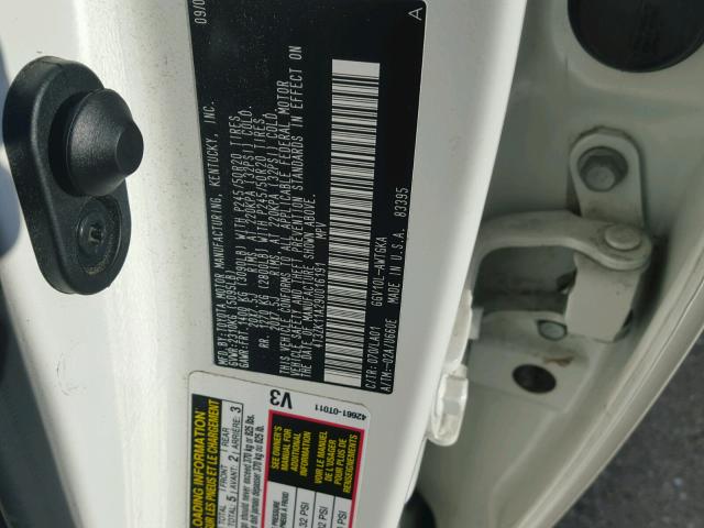 4T3ZK11A29U016191 - 2009 TOYOTA VENZA WHITE photo 10